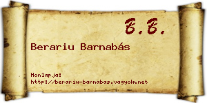 Berariu Barnabás névjegykártya